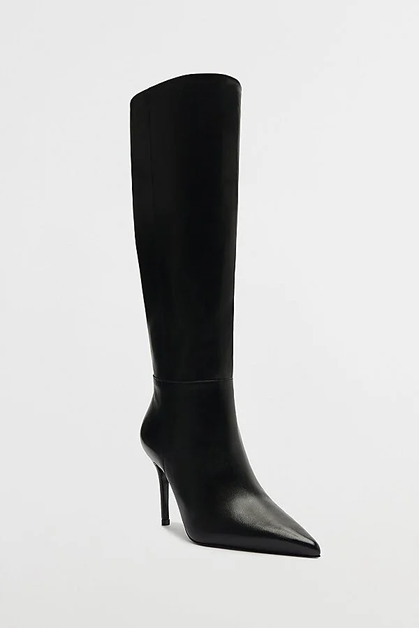 Schutz Leather Mikki Up Knee-High Boot in Black - Image 2