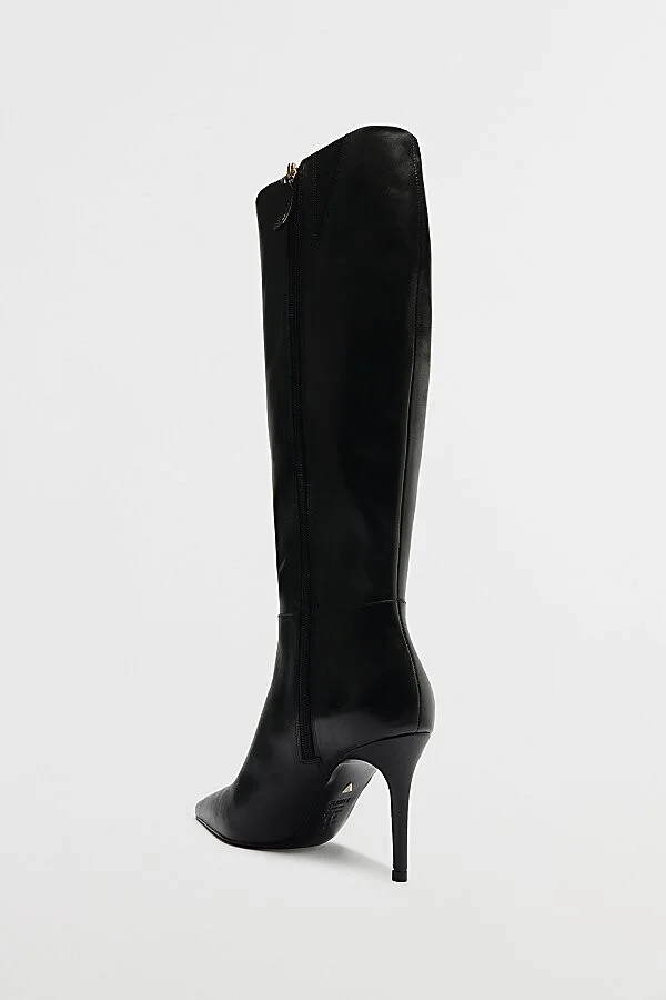 Schutz Leather Mikki Up Knee-High Boot in Black - Image 4