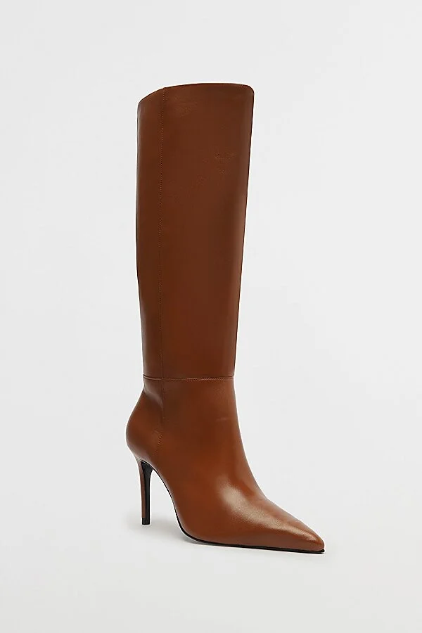 Schutz Leather Mikki Up Knee-High Boot in Black - Image 6