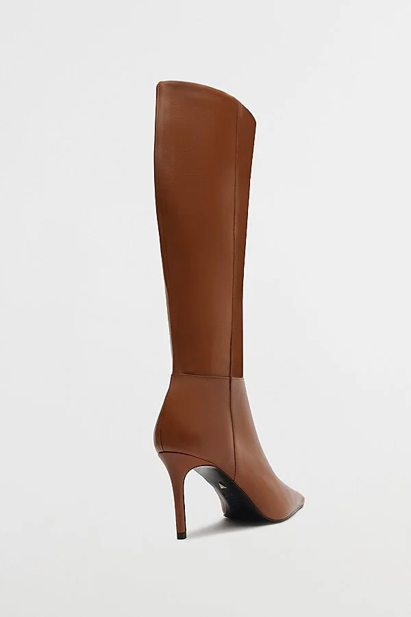 Schutz Leather Mikki Up Knee-High Boot in Black - Image 8