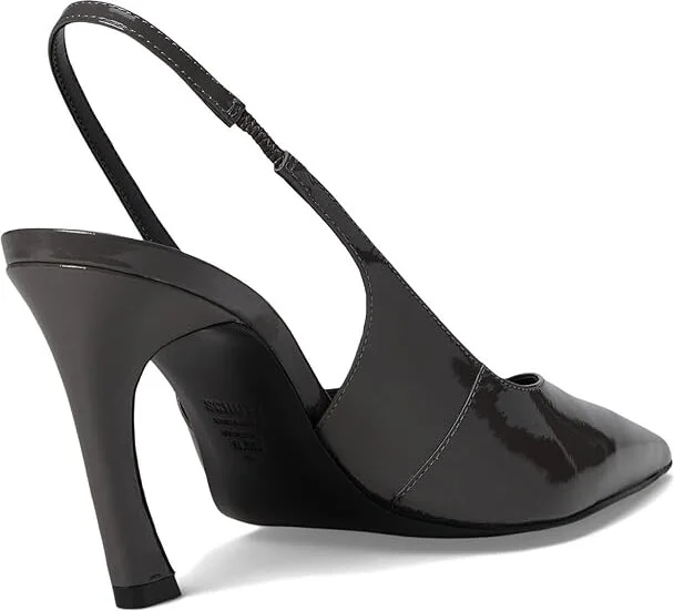 Schutz Lexi Sling High Women's Heels Dark Gray : 11 M, Leather - Image 4