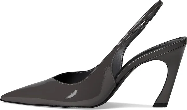 Schutz Lexi Sling High Women's Heels Dark Gray : 11 M, Leather - Image 6