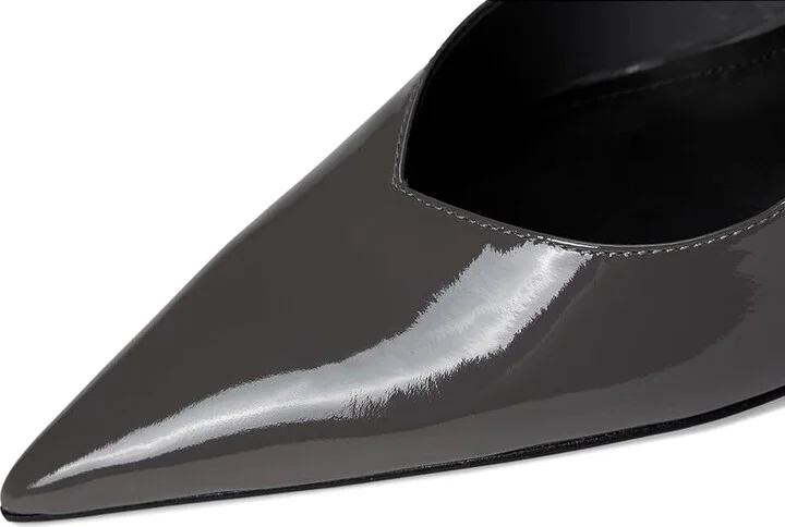 Schutz Lexi Sling High Women's Heels Dark Gray : 11 M, Leather - Image 7