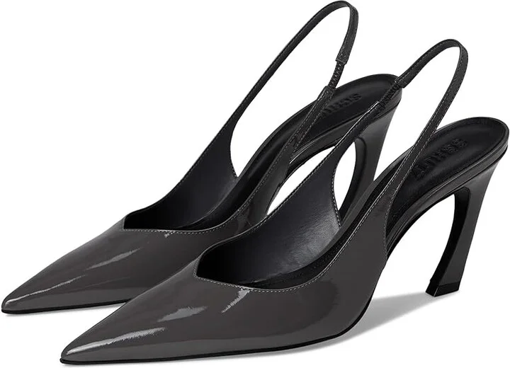 Schutz Lexi Sling High Women's Heels Dark Gray : 11 M, Leather
