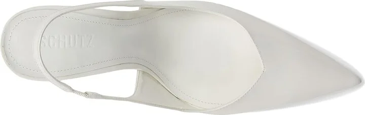 Schutz Lexi Sling High Women's Heels White : 8.5 M, Leather - Image 2