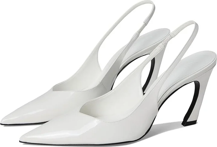 Schutz Lexi Sling High Women's Heels White : 8.5 M, Leather