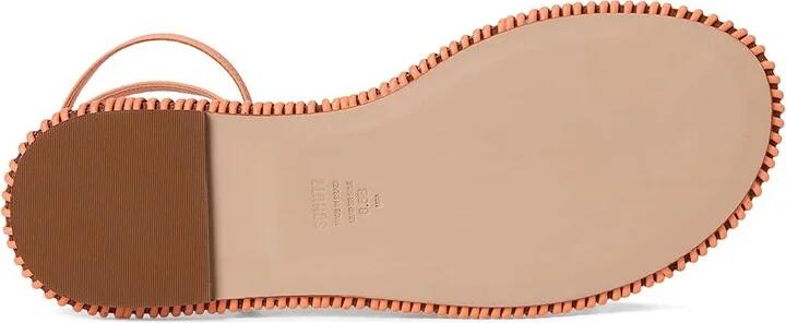 Schutz Livia Flat Women's Wedge Shoes Coral Sand : 6.5 M, Leather - Image 3