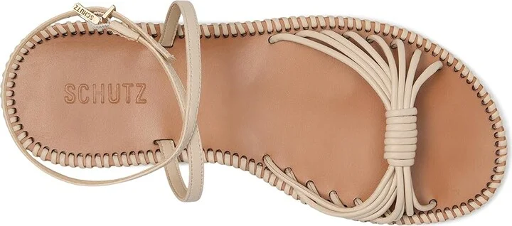 Schutz Livia Flat Women's Wedge Shoes White : 10 M, Leather - Image 2