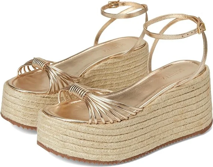 Schutz Livia Women's Wedge Shoes Platina : 9.5 M, Leather