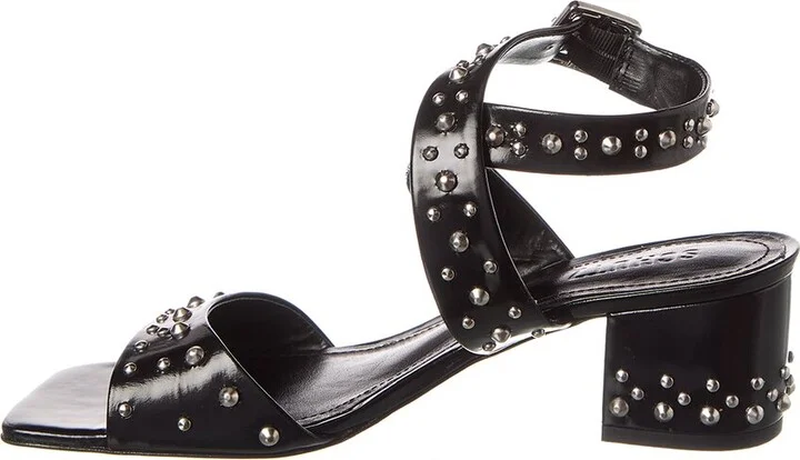 Schutz Lizzy Mid Block Leather Sandal - Image 2