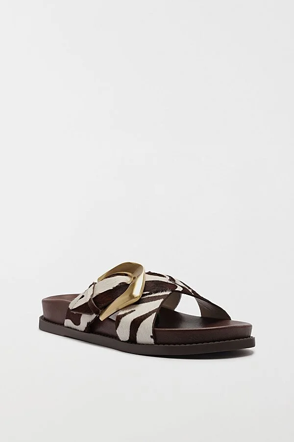 Schutz Lois Sporty Flat Sandal in Off Brown - Image 2