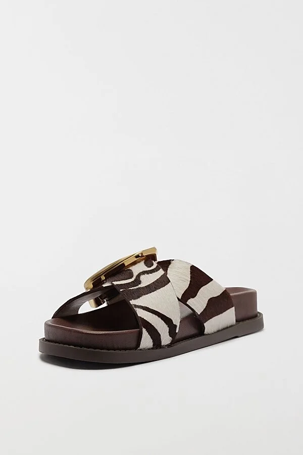 Schutz Lois Sporty Flat Sandal in Off Brown - Image 3