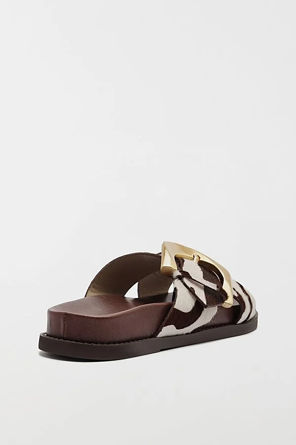 Schutz Lois Sporty Flat Sandal in Off Brown - Image 4