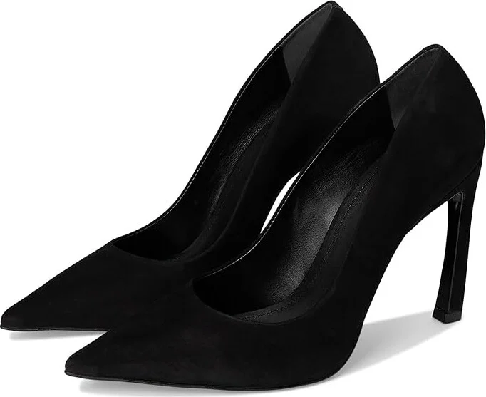 Schutz Lou Curve High Women's Heels Black : 9.5 M, Leather