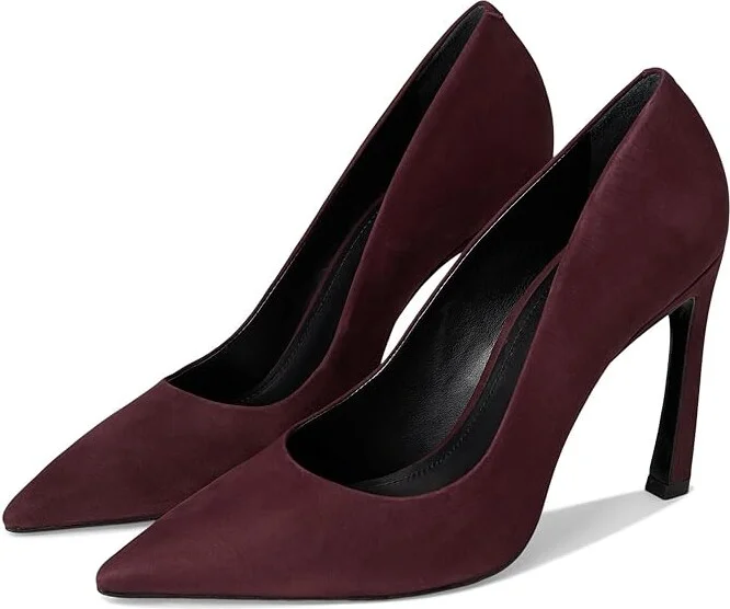 Schutz Lou Curve High Women's Heels Cherry Wine : 11 M, Leather