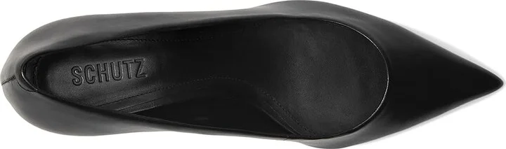 Schutz Lou Mid Curve High Women's Heels Black : 5 M, Leather - Image 2