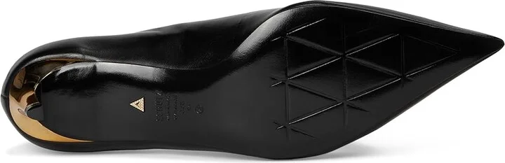 Schutz Lou Mid Curve High Women's Heels Black : 5 M, Leather - Image 3