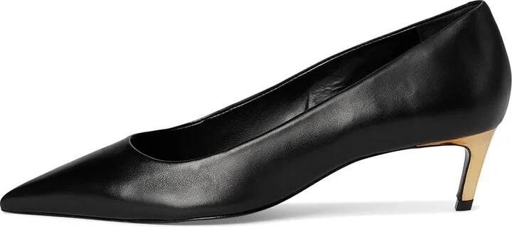 Schutz Lou Mid Curve High Women's Heels Black : 5 M, Leather - Image 6