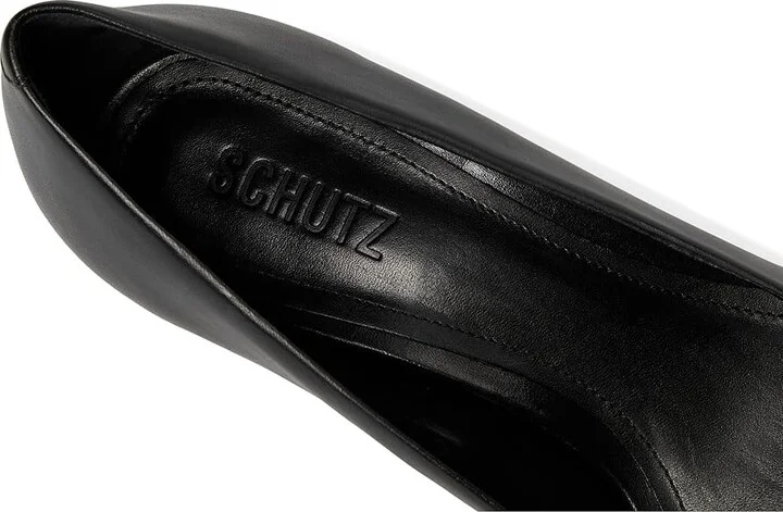 Schutz Lou Mid Curve High Women's Heels Black : 5 M, Leather - Image 7