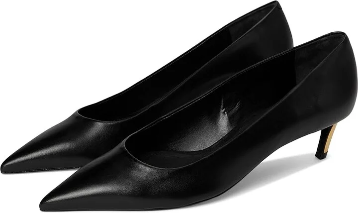 Schutz Lou Mid Curve High Women's Heels Black : 5 M, Leather