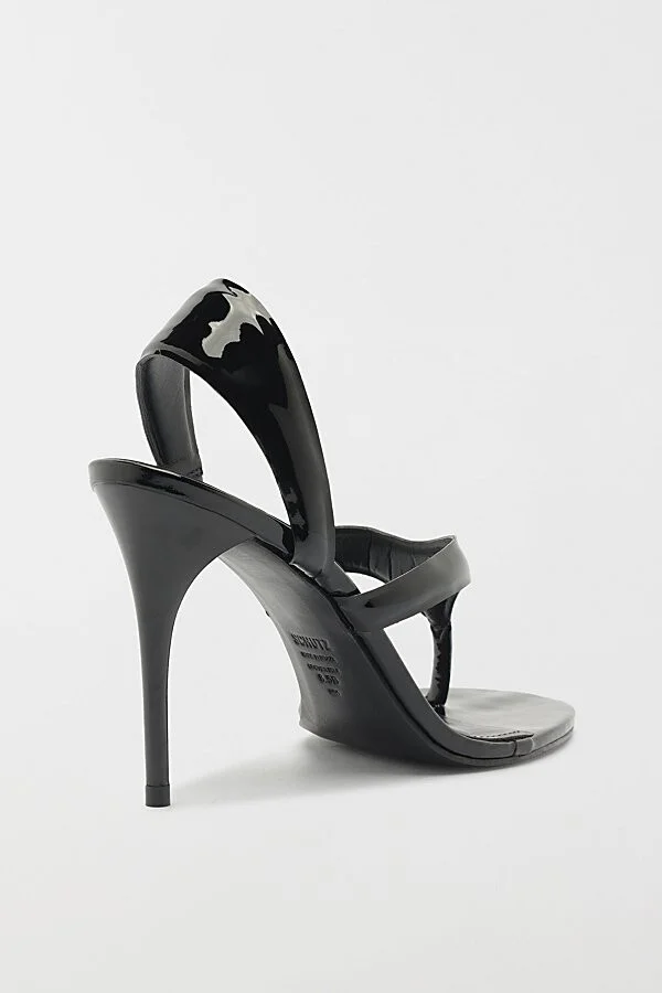 Schutz Lume Heeled Thong Sandal in Black - Image 4