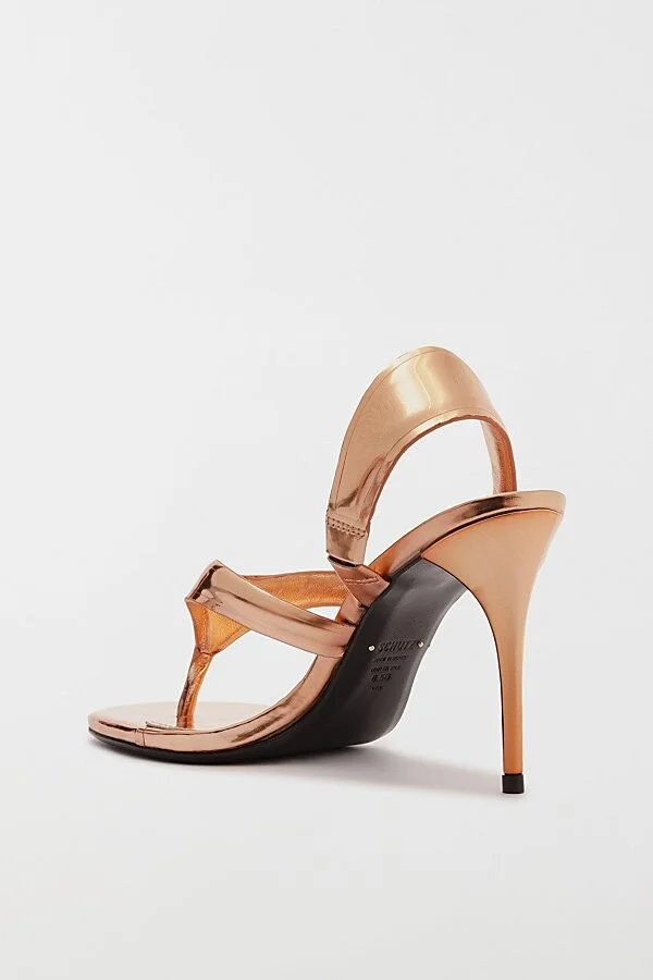 Schutz Lume Heeled Thong Sandal in Black - Image 9