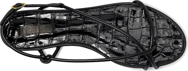 Schutz Malta Flat Women's Sandals Black : 11 M, Leather - Image 2