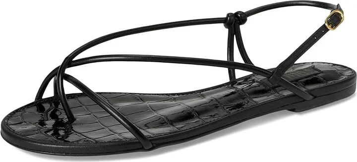 Schutz Malta Flat Women's Sandals Black : 11 M, Leather - Image 5