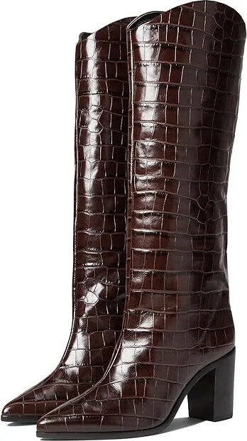 Schutz Maryana Block Women's Boots Dark Chocolate : 5 M, Leather