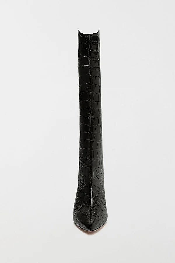 Schutz Maryana Leather Kitten Heel Boot in Black - Image 5