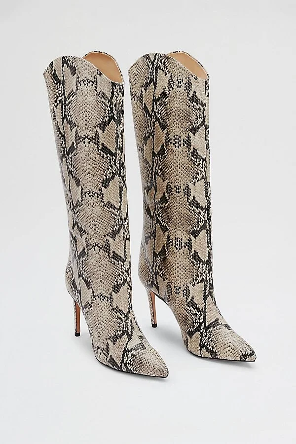 Schutz Maryana Snakeskin Knee-High Boot in Natural - Image 2
