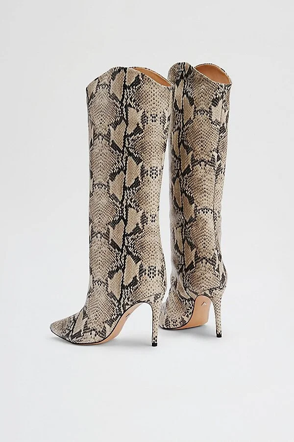 Schutz Maryana Snakeskin Knee-High Boot in Natural - Image 3