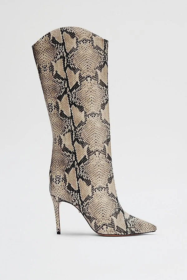 Schutz Maryana Snakeskin Knee-High Boot in Natural