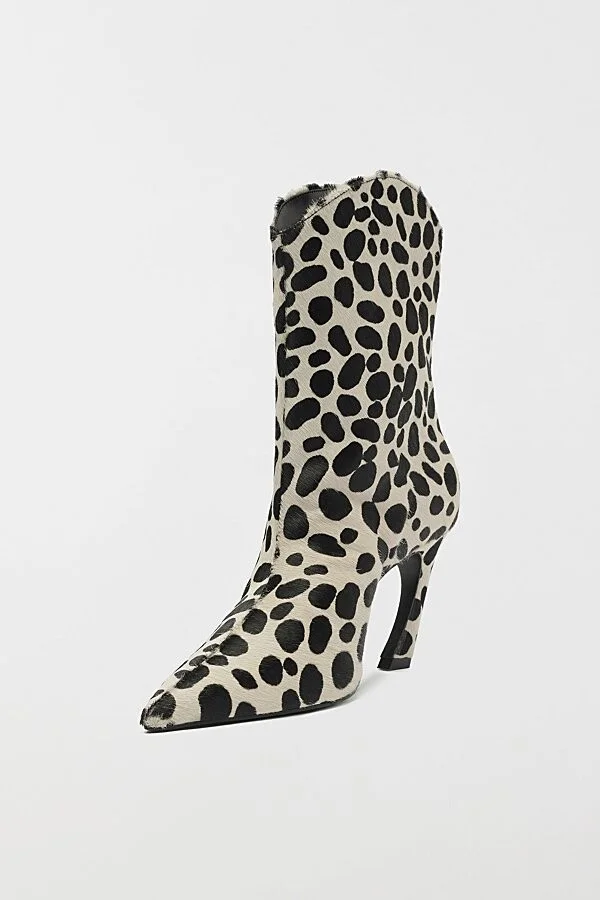 Schutz Maryann Curve Bootie in White/Black - Image 3