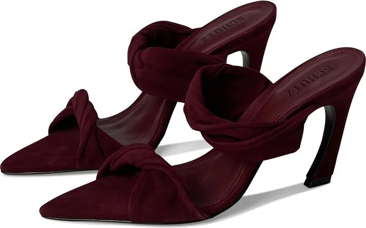 Schutz Meline Mule Women's Sandals Vino : 7.5 M, Suede