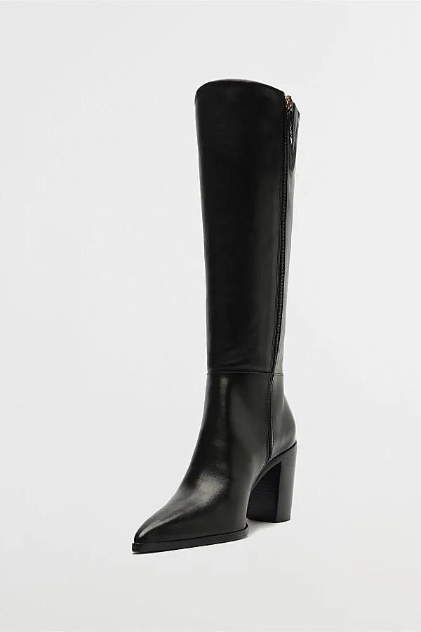 Schutz Mikki Up Block Knee-High Boot in Black - Image 3