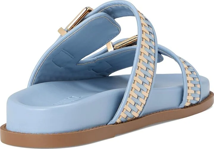 Schutz Naomi Women's Wedge Shoes Bege /Sky Blue : 6 M, Leather - Image 4