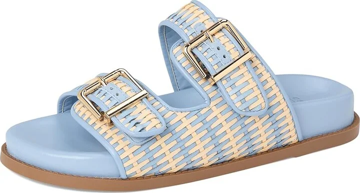 Schutz Naomi Women's Wedge Shoes Bege /Sky Blue : 6 M, Leather - Image 5