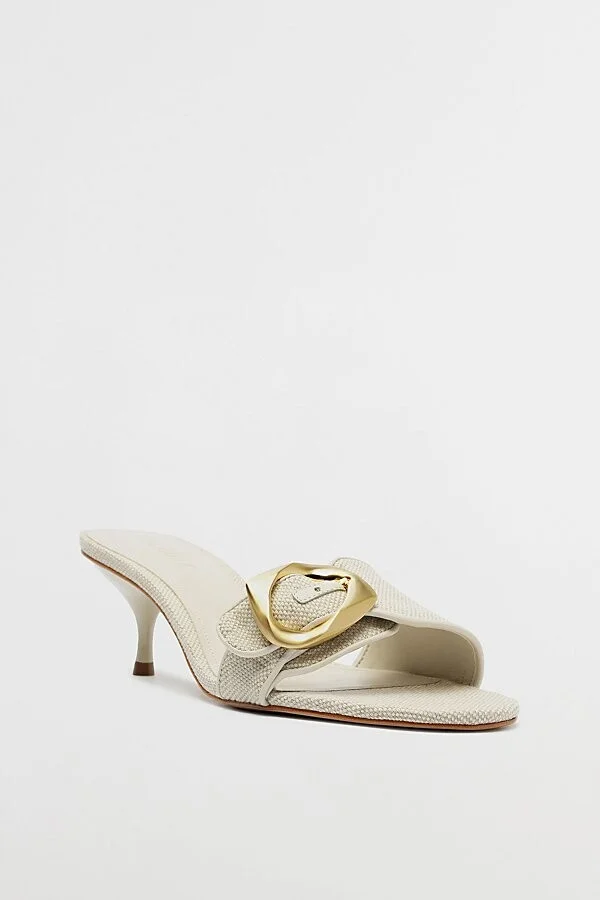 Schutz Olga Kitten Heel Sandal in Beige - Image 2