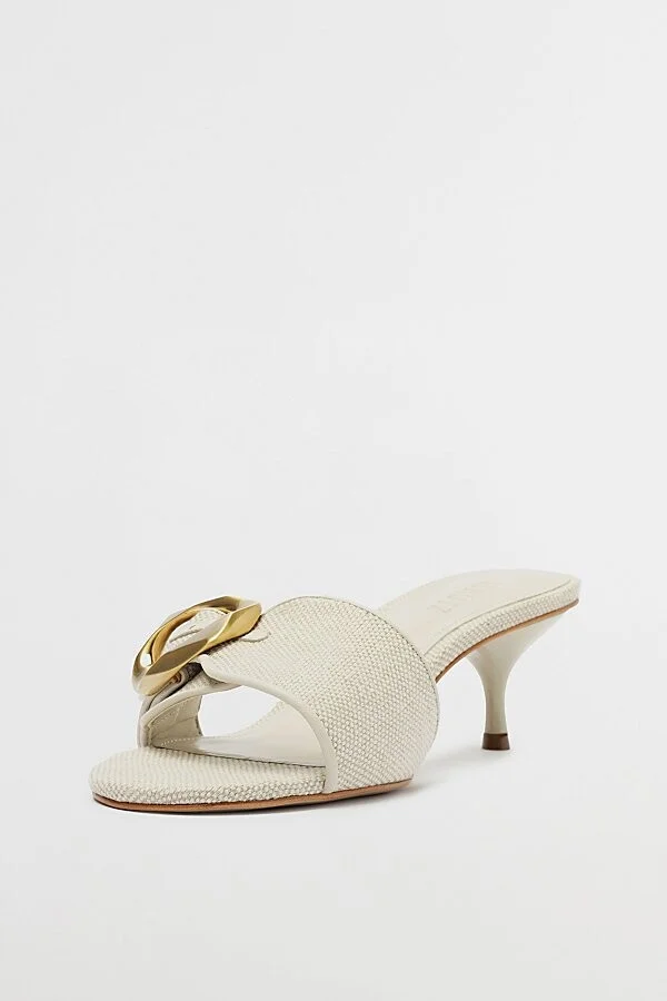 Schutz Olga Kitten Heel Sandal in Beige - Image 3