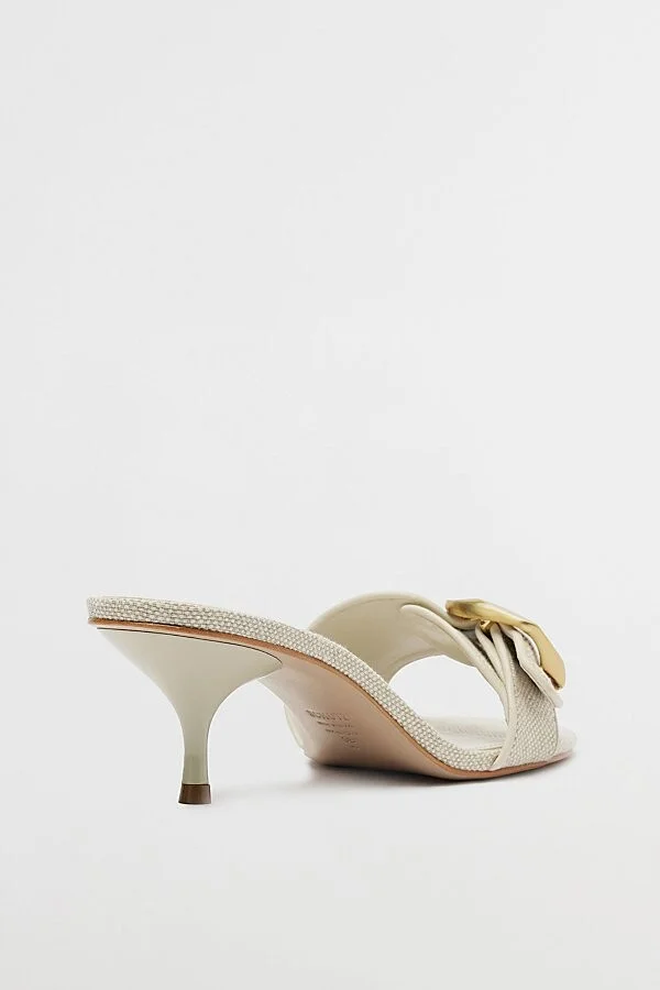 Schutz Olga Kitten Heel Sandal in Beige - Image 4