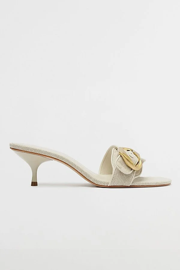 Schutz Olga Kitten Heel Sandal in Beige