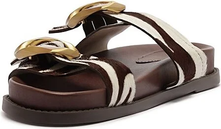 Schutz Olga Sporty Buckle Sandal in Off Brown - Image 3