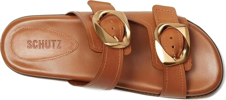 Schutz Olga Sporty Women's Sandals Cuoio Brown : 5 M, Leather/Rubber - Image 2