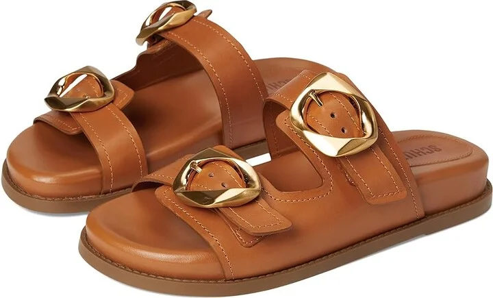 Schutz Olga Sporty Women's Sandals Cuoio Brown : 5 M, Leather/Rubber