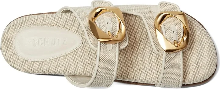 Schutz Olga Sporty Women's Sandals Oyster : 8.5 M, Leather/Rubber - Image 2