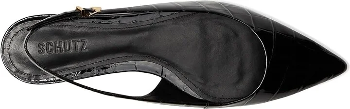 Schutz Paola Ballet Women's Dress Flat Shoes Black : 7 M, Leather - Image 2