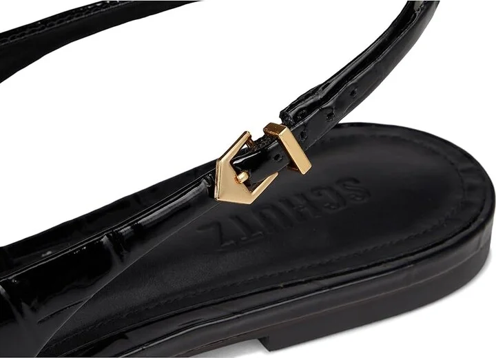 Schutz Paola Ballet Women's Dress Flat Shoes Black : 7 M, Leather - Image 7