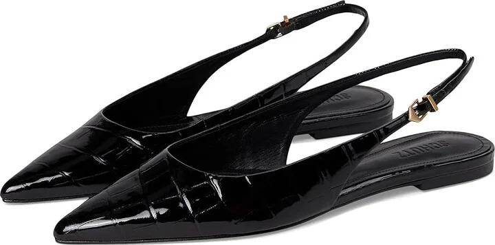 Schutz Paola Ballet Women's Dress Flat Shoes Black : 7 M, Leather