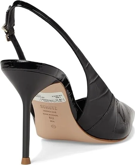 Schutz Paola High Women's Heels Black : 9 M, Leather - Image 4